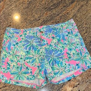 Floral Pink and Blue Women's Shorts Lilly